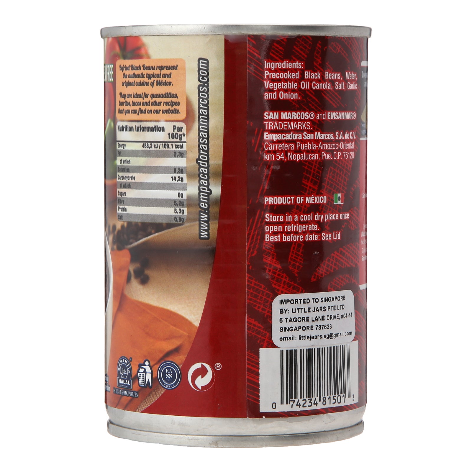 San Marcos Refried Black Beans 430g
