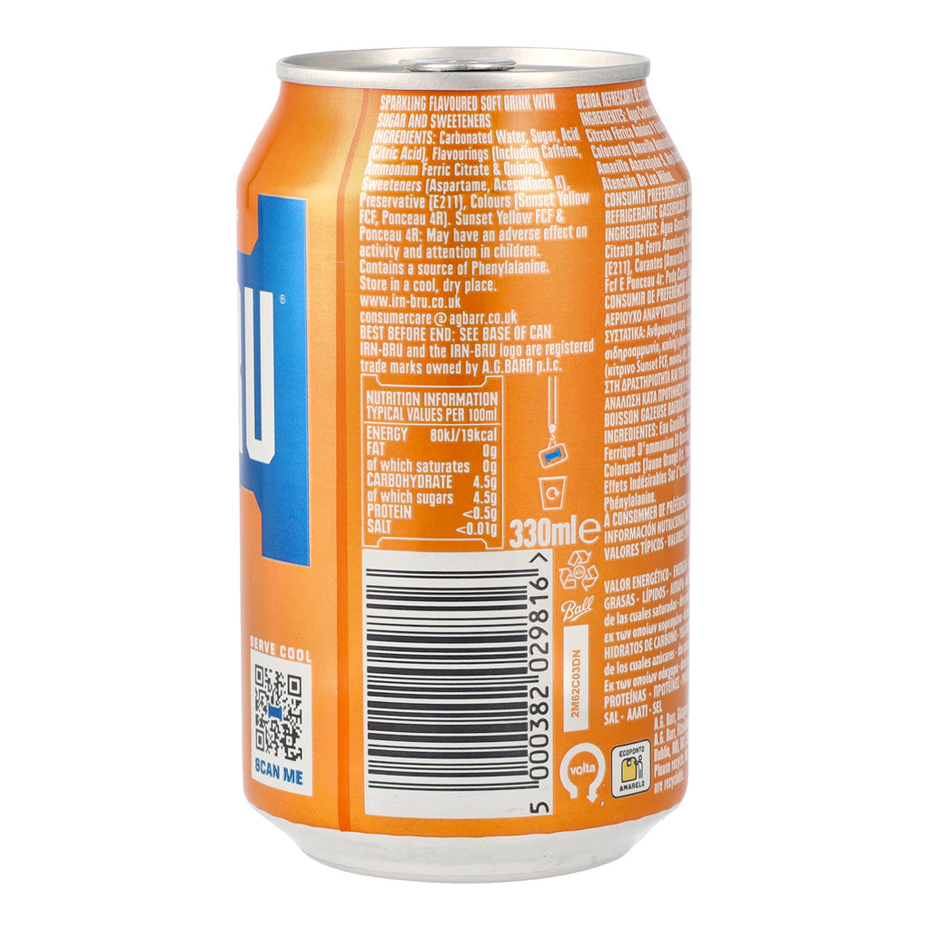 IRN-BRU Original 330ml | Scotland's Iconic Orange Soft Drink