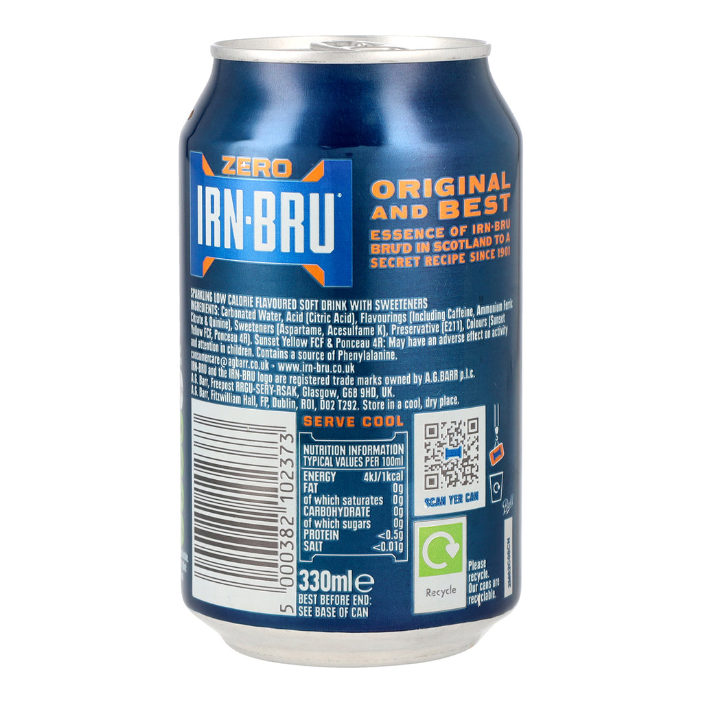IRN-BRU Zero Sugar 330ml | All the Flavour, No Sugar