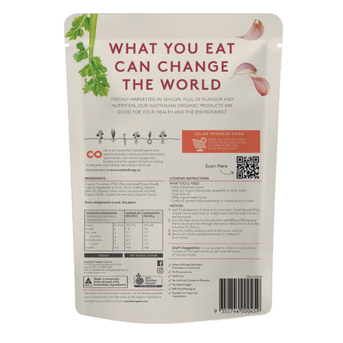 Australian Organic Food Co. Bolognese Pasta Sauce 400g