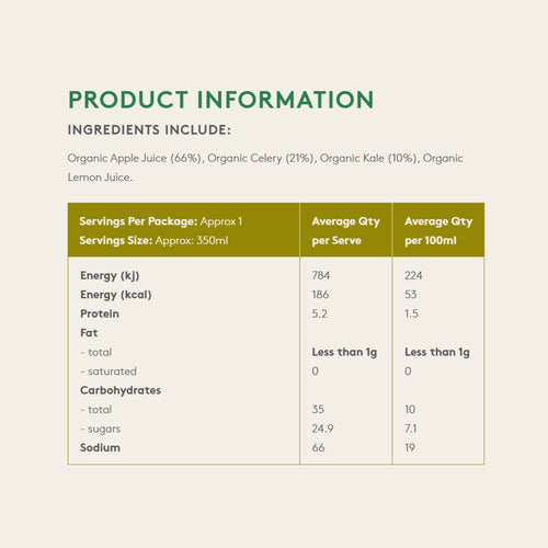 Australian Organic Food Co. Green Blend Juice 350ml