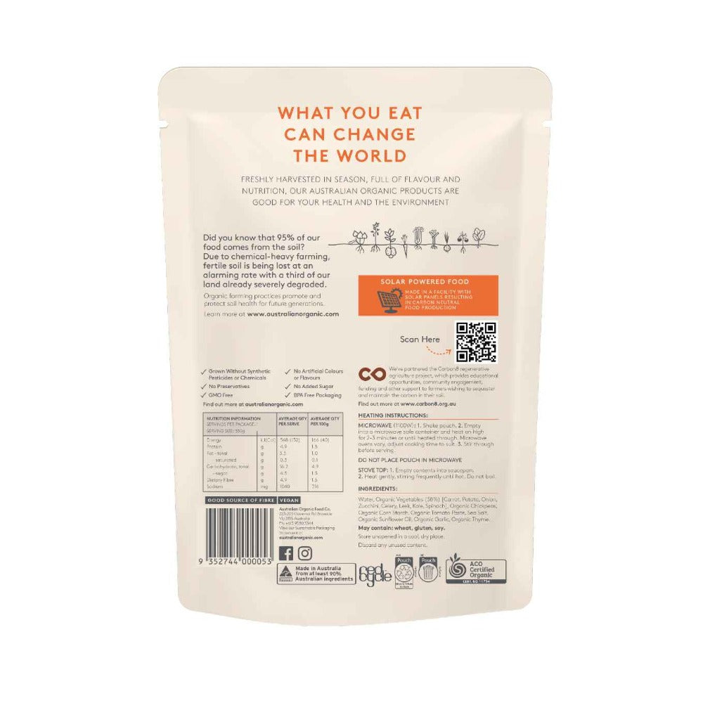 Australian Organic Food Co. Vegetable & Minestrone Soup 330g