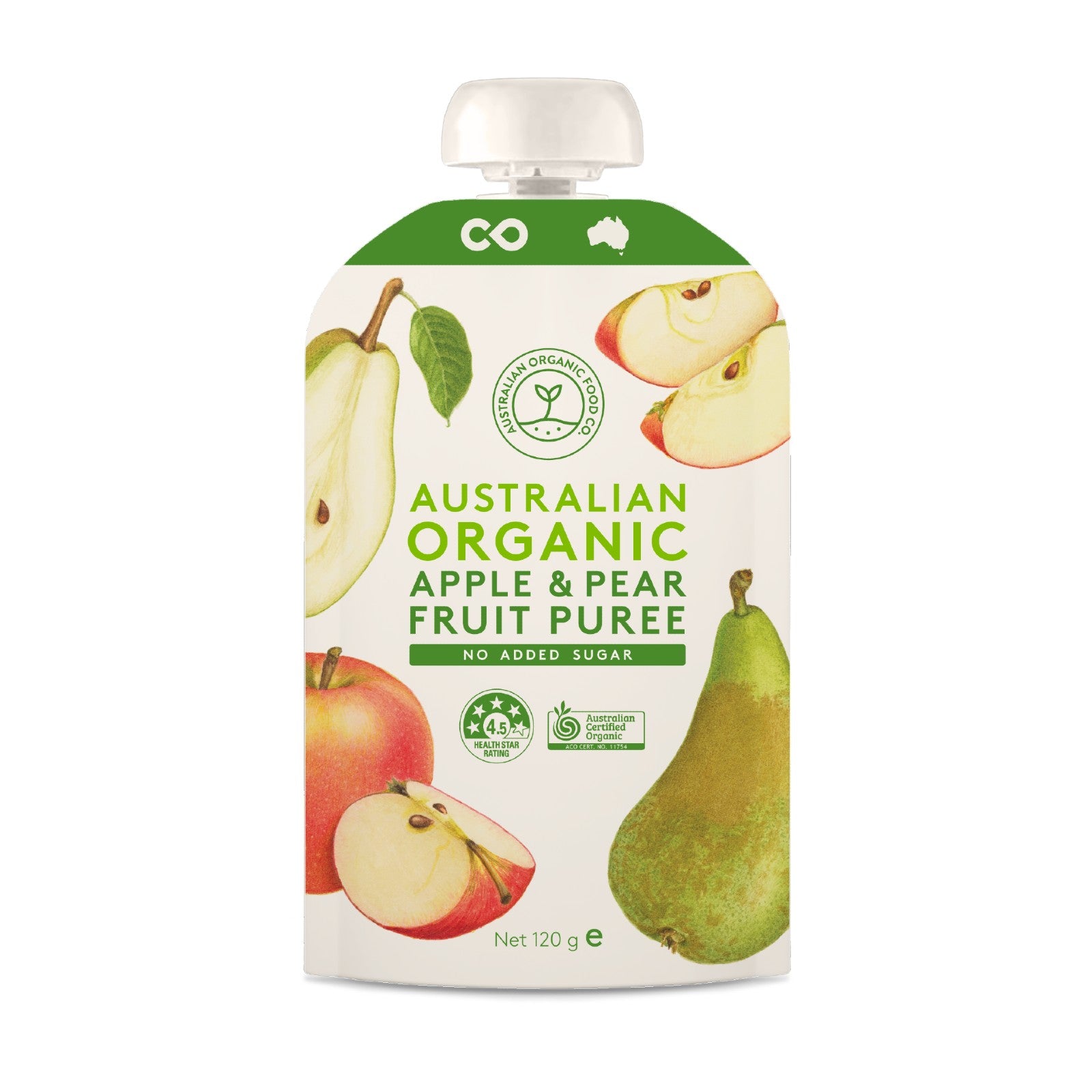 Australian Organic Food Co. Pear, Peach &  Nectarine Fruit Puree 120g