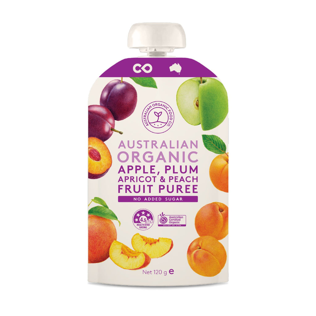 Australian Organic Food Co. Apple, Plum, Apricot & Peach Fruit Puree 120g