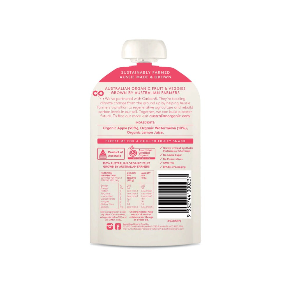 AOFC Apple Watermelon Puree 120g Back Pack
