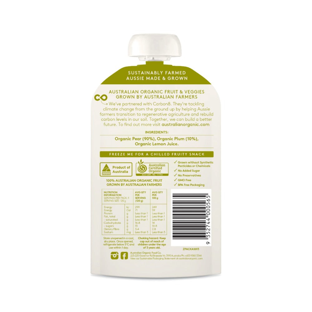 AOFC Pear and Plum Puree 120g