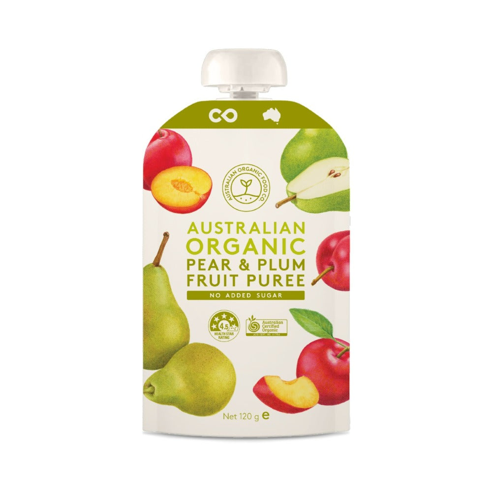 AOFC Pear and Plum Puree 120g