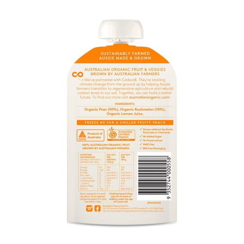 Australian Organic Food Co.Pear & Rockmelon Fruit Puree 120g