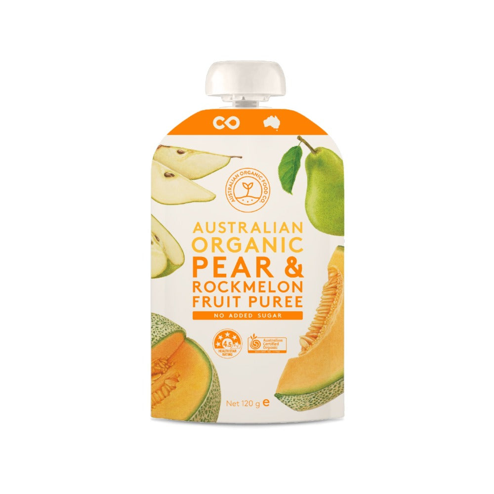 AOFC Pear and Rockmelon Puree 120g