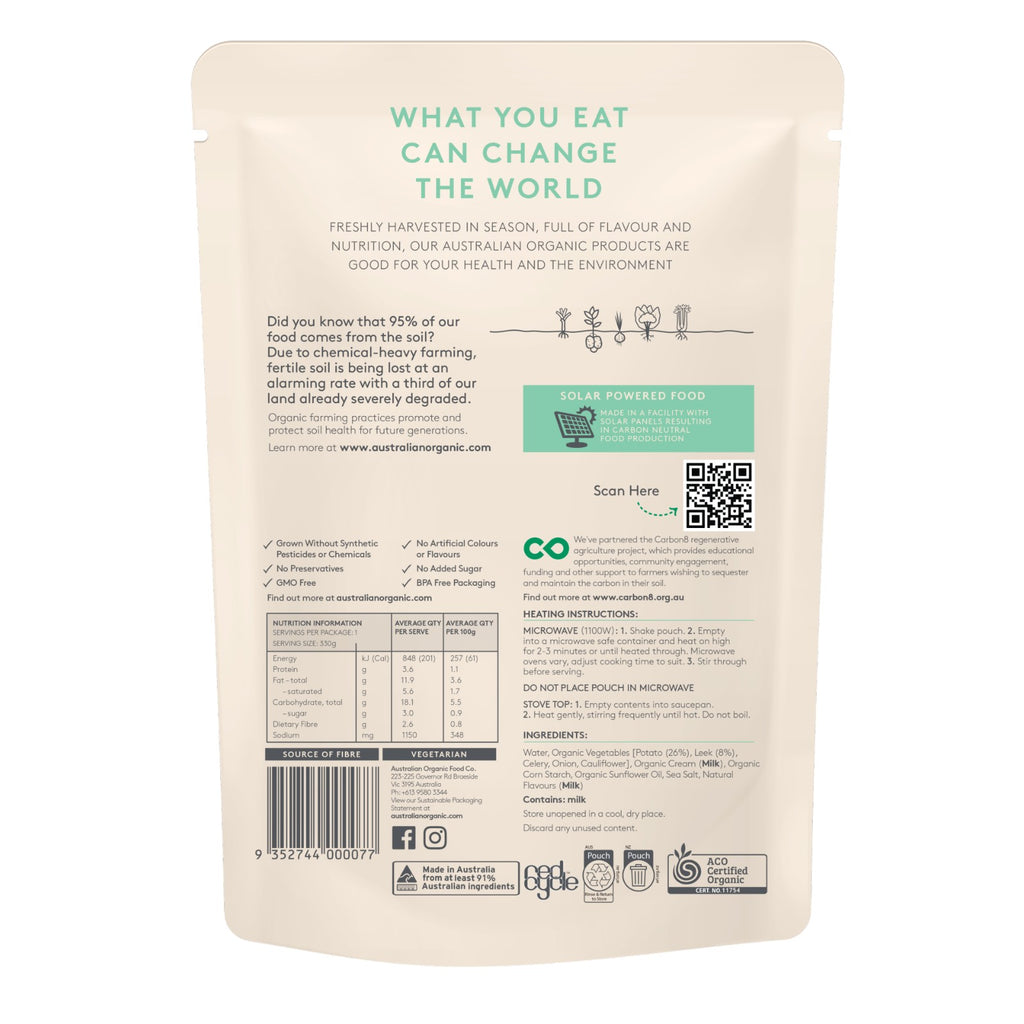 Australian Organic Food Co. Classic Potato & Leek Soup 330g