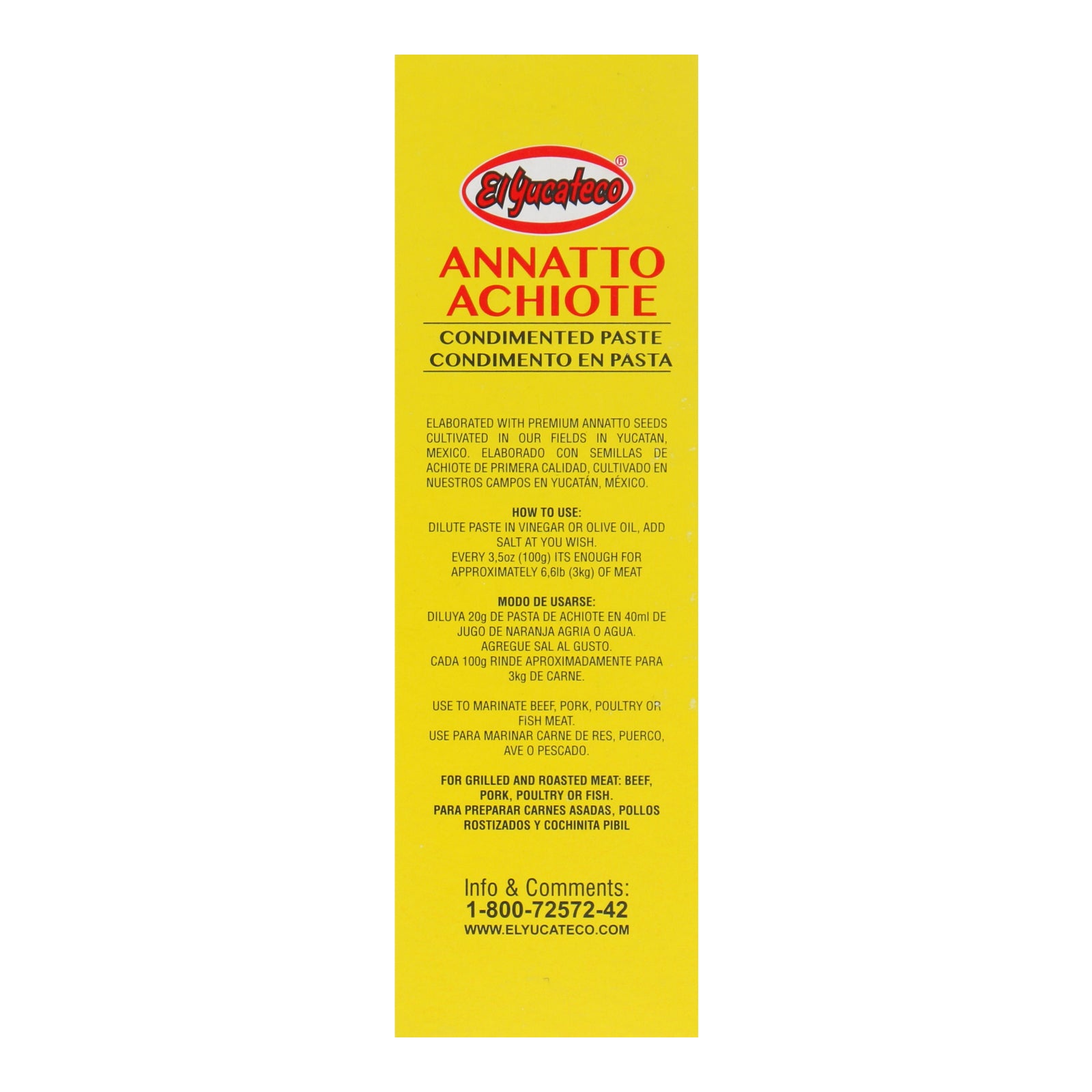 El Yucateco Achiote Annato Paste 1kg