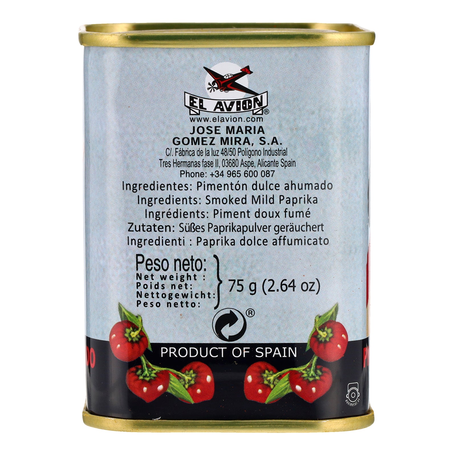 El Avion Smoked Mild Paprika 75g