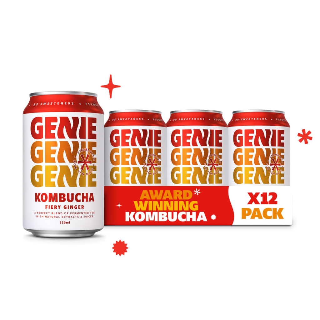 Genie Kombucha Fiery Ginger (330ml x 12)