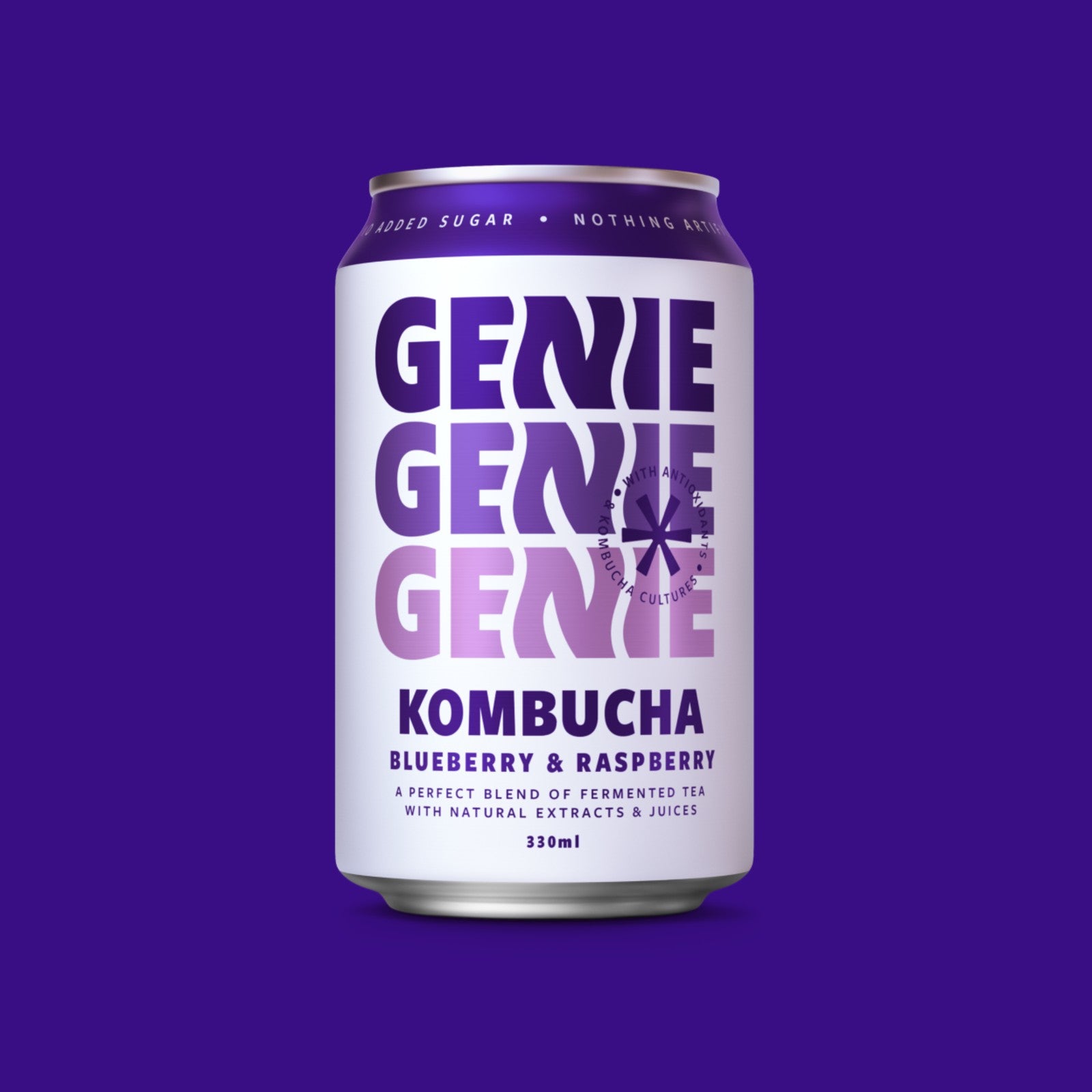 Genie Kombucha Blueberry & Raspberry 330ml