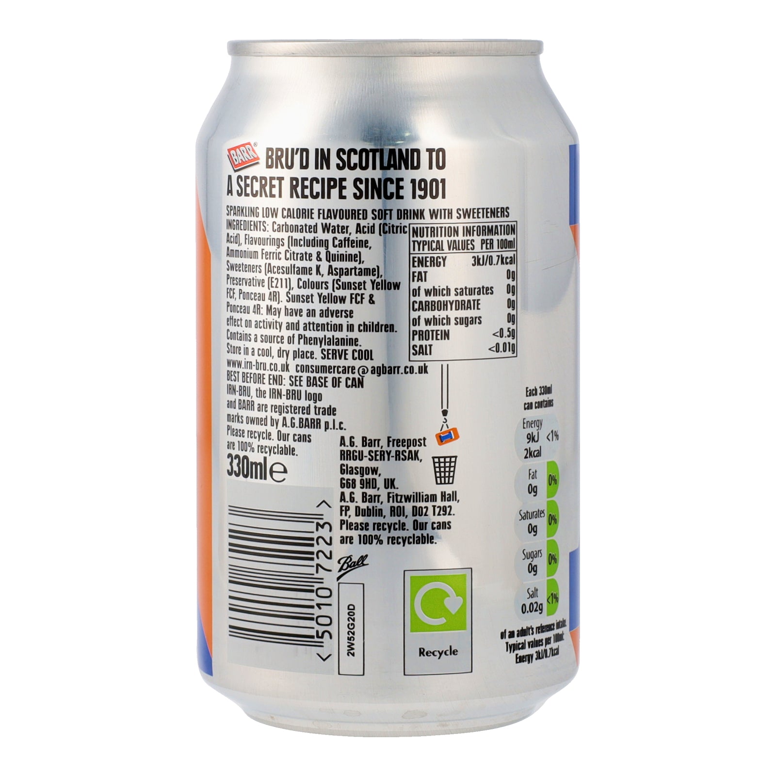 IRN-BRU Sugar Free 330ml
