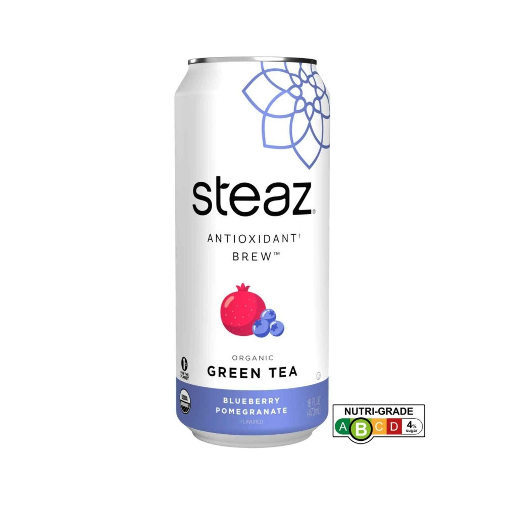 Steaz Organic Lightly Sweetened Blueberry Pomegranate Iced Green Tea 473ml