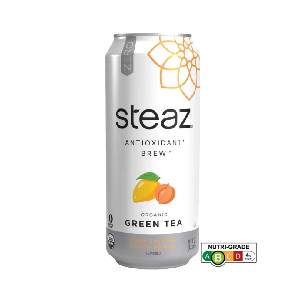 Steaz Organic Zero Calorie Peach Mango Iced Green Tea 473ml