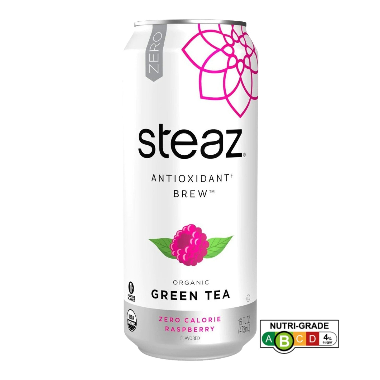 Steaz Organic Zero Calorie Raspberry Iced Green Tea 473ml
