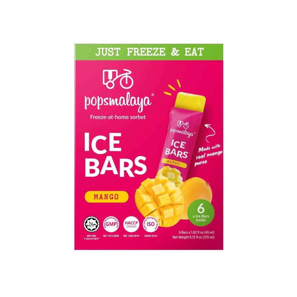 Popsmalaya Ice Bars Mango (45ml x 6 bars)
