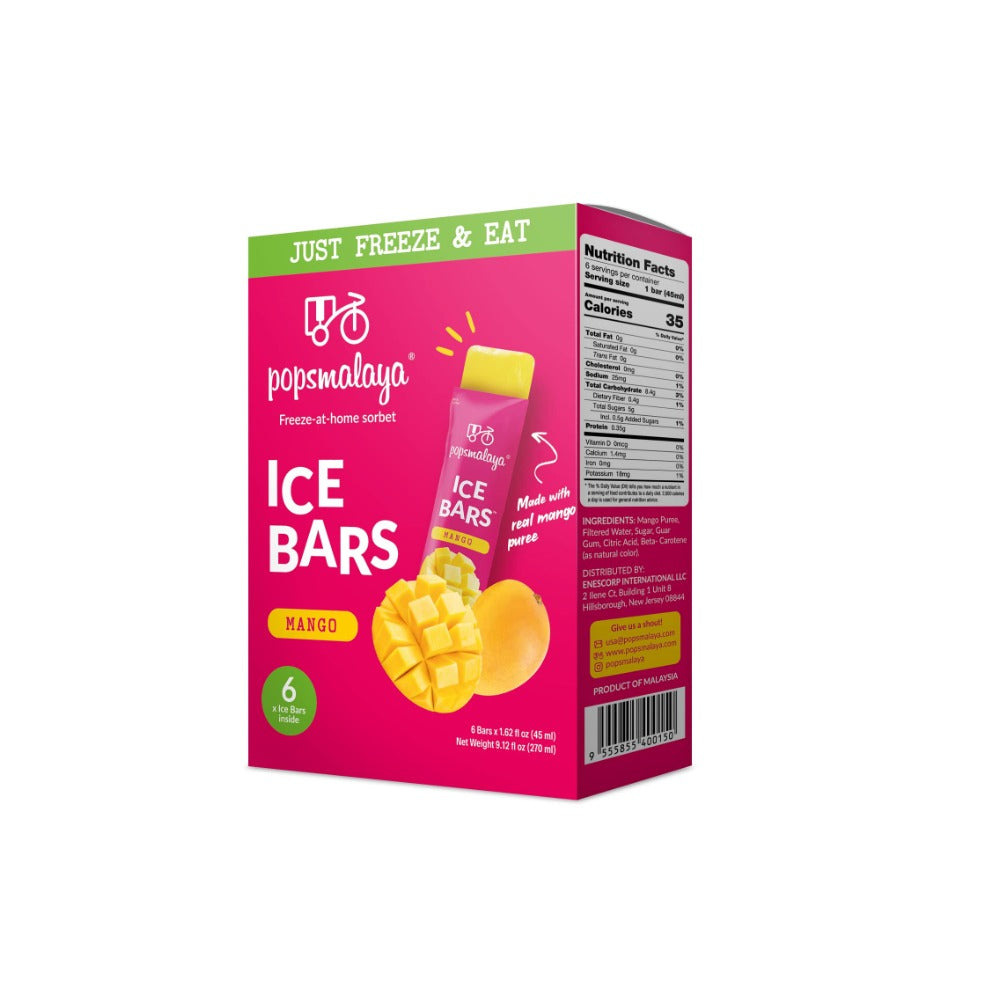 Popsmalaya Ice Bars Mango (45ml x 6 bars)