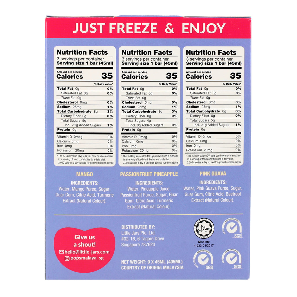 Popsmalaya Ice Bar Variety Pack (45ml x 9 bars)