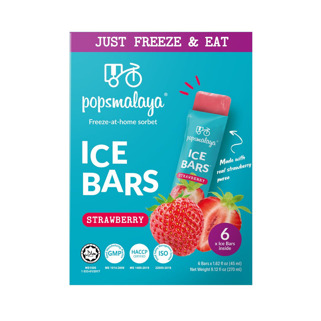Popsmalaya Ice Bars Strawberry (45ml x 6 bars)
