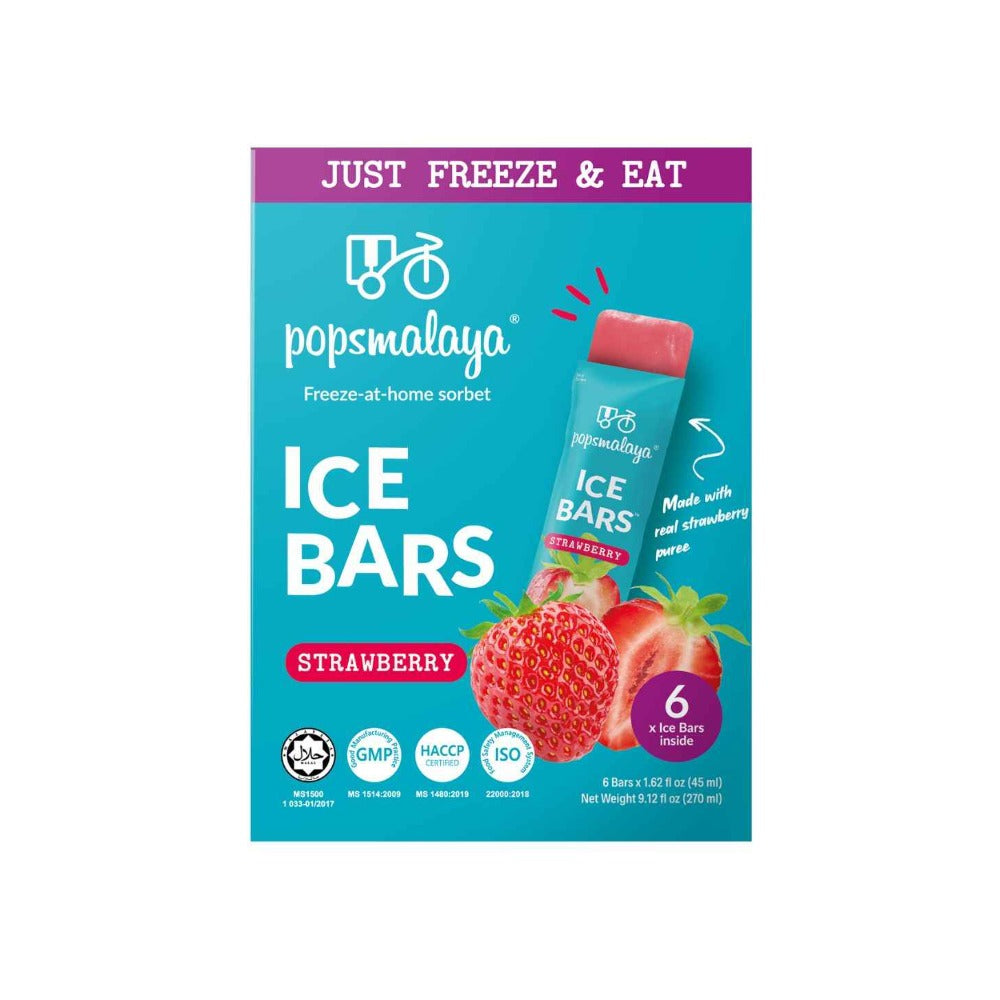 Popsmalaya Ice Bars Strawberry (45ml x 6 bars)