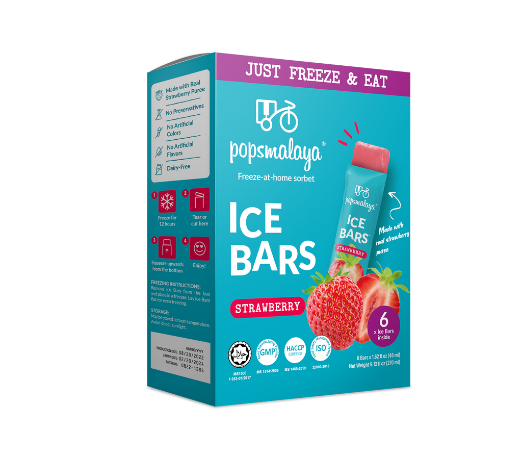 Popsmalaya Ice Bars Strawberry (45ml x 6 bars)