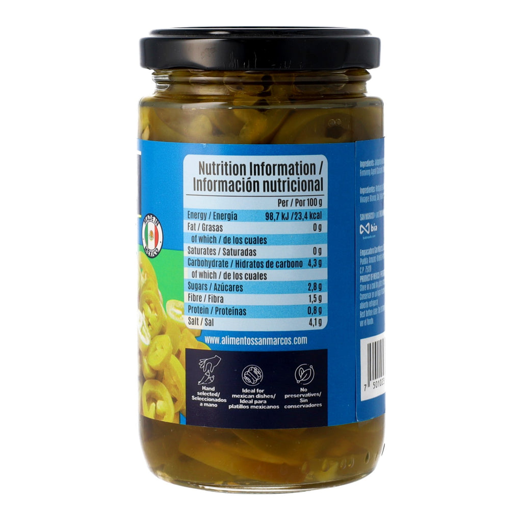 San Marcos Nacho Sliced Jalapenos 210g