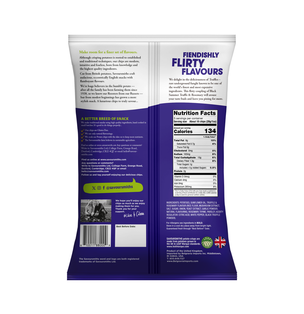 Savoursmiths Truffle & Rosemary Potato Chips 150g